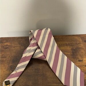 Trump Striped Silk Tie in Pink and Cream